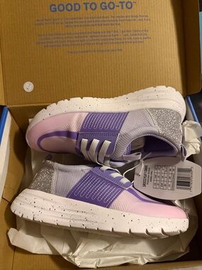 Hey Dude Lavender, Pink and Silver Slip-On Kids Sneakers